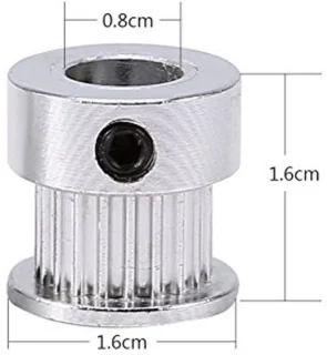 2x Aluminium tandriempoelie 20T 8 mm geflensd