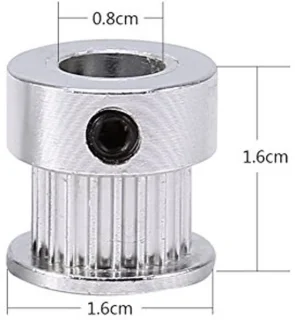 2x Aluminium tandriempoelie 20T 8 mm geflensd