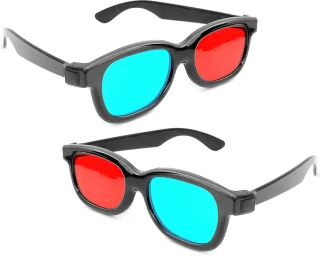3d anaglyphen bril - zwart plastic vouwframe - rood/cyan kleurfilter - shopvlot