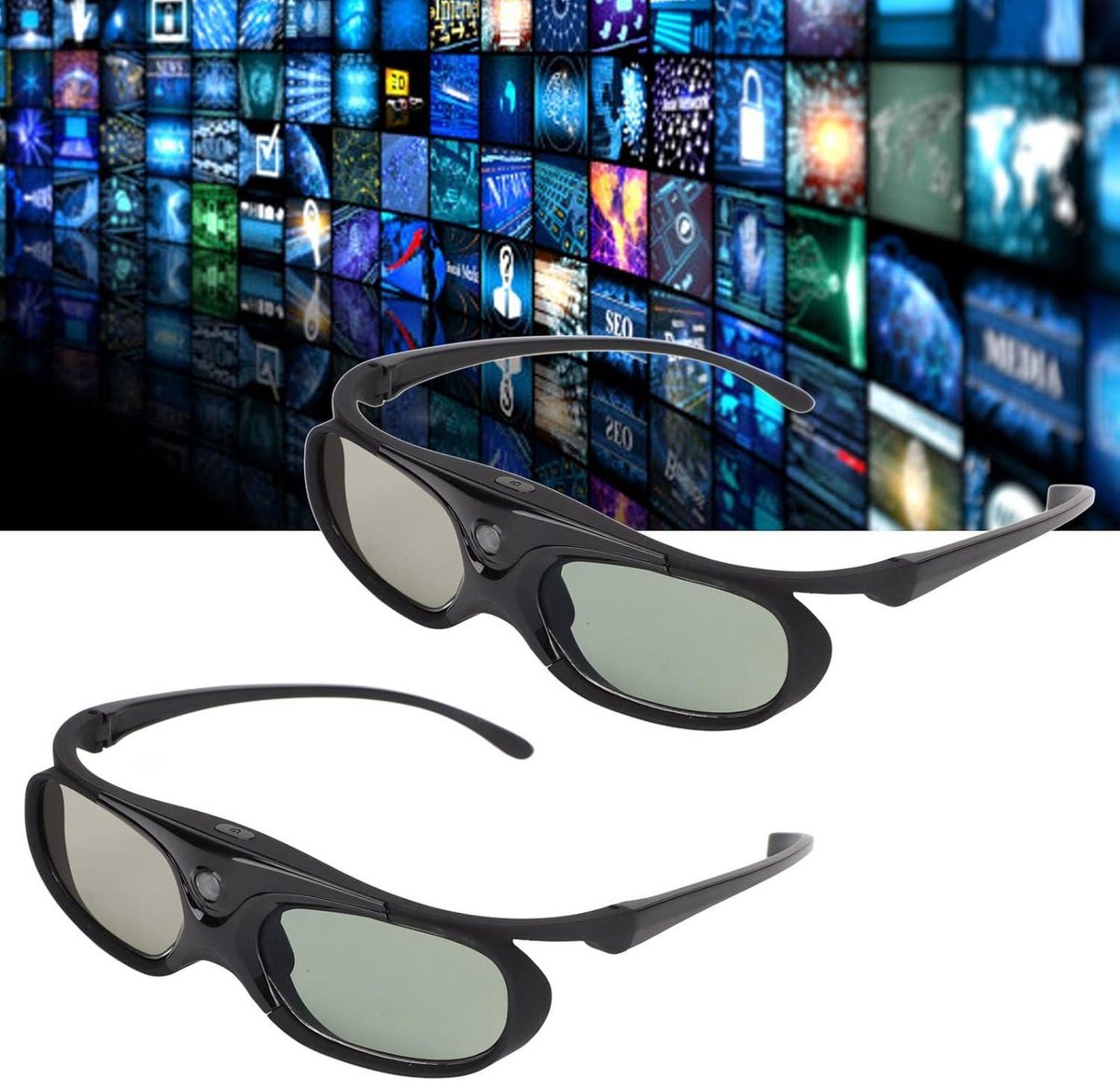 3D Bril DLP Link 144Hz Actieve Sluiter LCD Lens - 2 Stuks