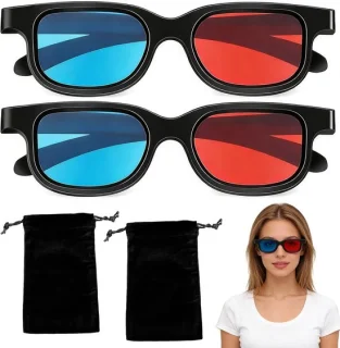 3D bril rood blauw 2 stuks - lichtgewicht anaglyph 3D brillen met zwart plastic frame - ShopVlot