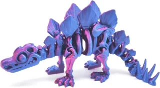 3d gedrukt skelet dinosaurus model - 17 cm - blauw