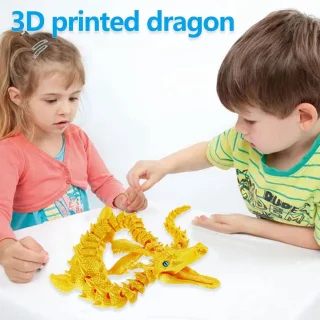 3D Geprinte Draak - Beweegbaar Speelgoed - Decoratie en Verzamelen - Flexibele Gewrichten - 42 cm Uitrekbaar - Diverse Kleuren