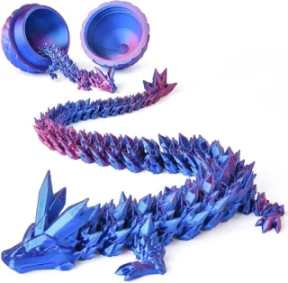3D-geprinte scharnierende draak in een ei (paars)