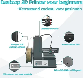 3D Printer Bouwpakket Starter - Volledig Gemonteerd - PLA Filament & MicroSD