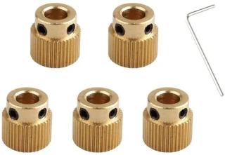 3D printer extruder gear wielen 5 stuks messing 40 tanden - ShopVlot