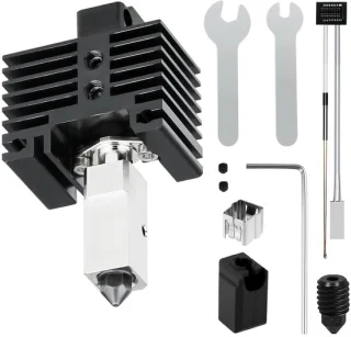 3D printer hotend set - 0,5 mm gehard staal - titanium warmtebreker - ShopVlot