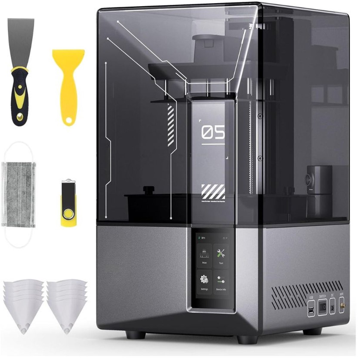 3D Printer Mini Mono-LCD Bouwpakket met PLA Filament en Accessoires