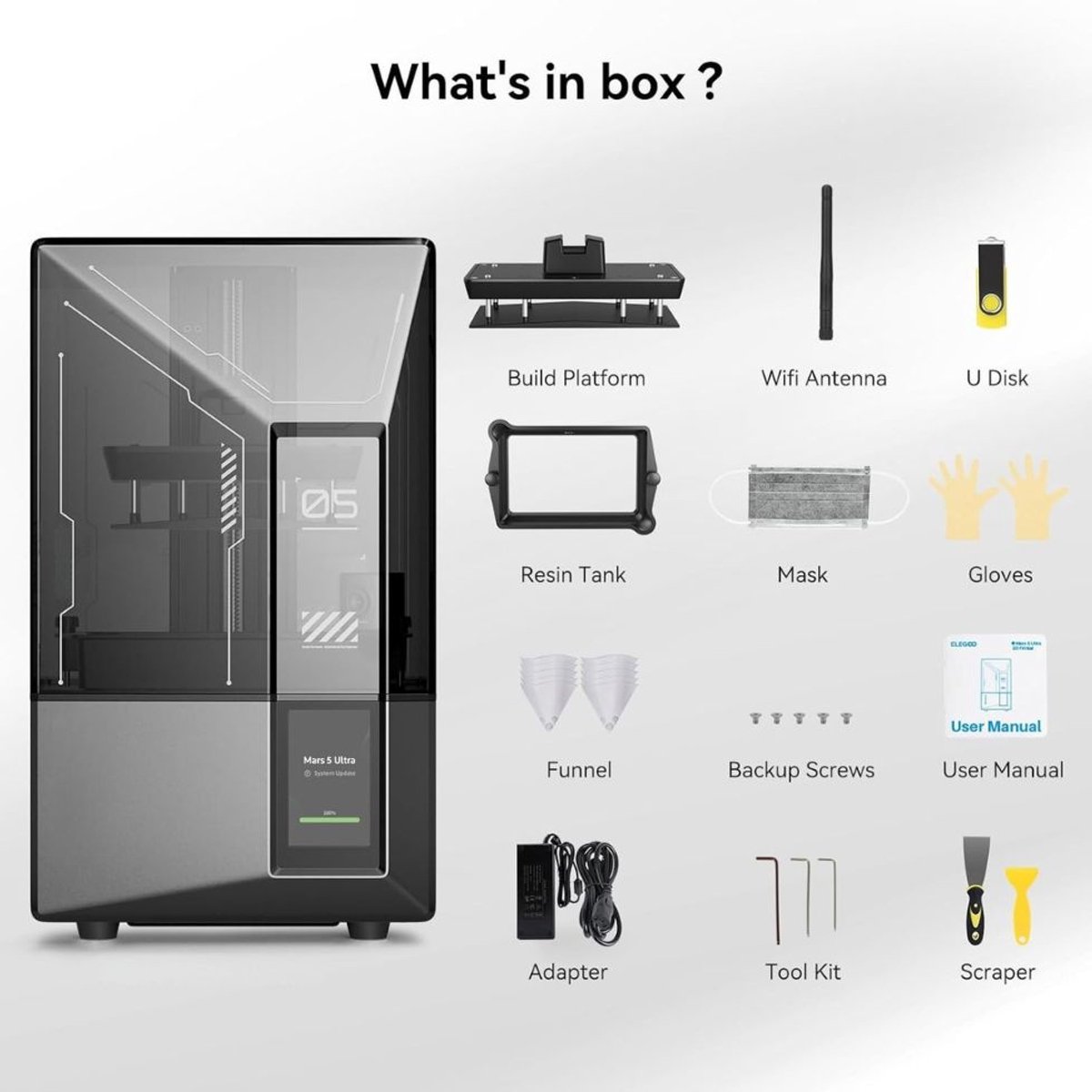 3D Printer Mini Mono-LCD Bouwpakket met PLA Filament en Accessoires