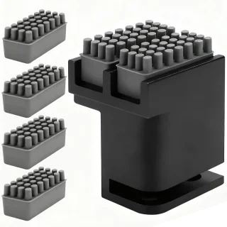 3D printer mondborstel siliconen vervangset met 4 borstelkoppen en aluminium houder - ShopVlot