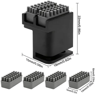 3D printer mondborstel siliconen vervangset met 4 borstelkoppen en aluminium houder - ShopVlot