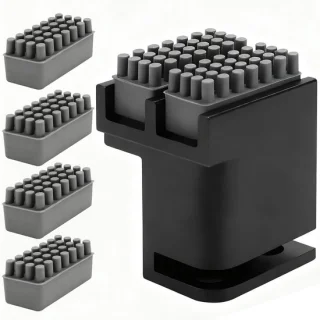 3D printer mondborstel siliconen vervangset met 4 borstelkoppen en aluminium houder - ShopVlot
