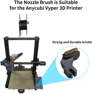 3D-printer-mondborstelset met messing wiper en montagedeel