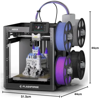 3D-printer multicolor 4 kleuren corexy, bouwvolume 220 x 220 x 220 mm