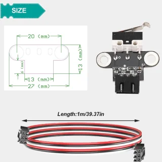 3D-printer switch, horizontaal type, mechanische eindschakelaar, module, accessoires