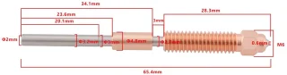3D-printernozzles 0,6 mm 65,4 mm voor K1 Max/K1C/Unicorn/Ender-3 V3