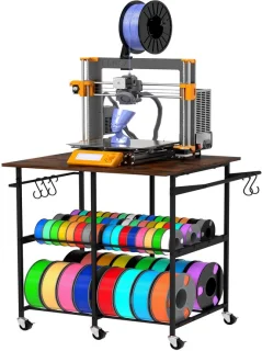 3D-printertafel met filamentopslag en draaiplateau