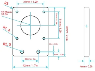 5 stuks 42-stappenmotor montageplaat