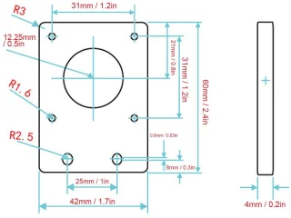5 stuks 42 stappenmotor montageplaat