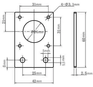 5 stuks motorhouder 42 stappenmotormontageplaat voor NEMA 17
