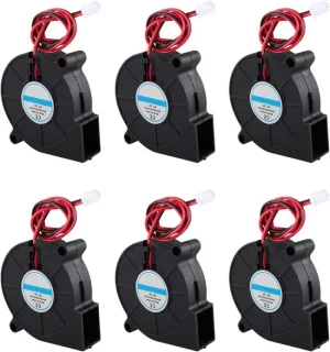 6 stuks 3D printer koelventilator DC 5V 50 x 50 x 15mm radiaal voor hot end en extruder