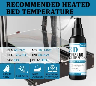 Adhesive voor 3D-printers, spray voor 3D-scanner, extra sterke 3D-printlijm voorkomt vervorming van heated print - ShopVlot