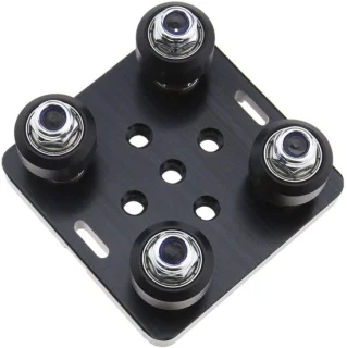 Allecto - Kleine V-slot gantry rod plate / mini V-wheel steunplaat - zwart