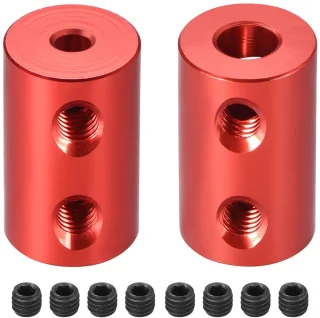 De Allecto Koppeling aluminium 5 mm rood, 2 stuks in één oogopslag