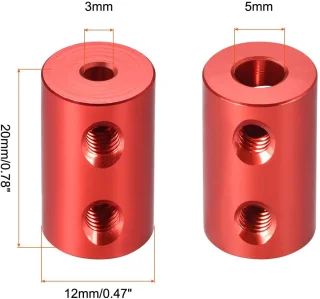 Wat vinden we goed aan de Allecto Koppeling aluminium 5 mm rood, 2 stuks