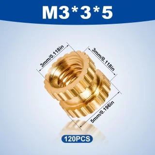 Allecto Plus 3D-Print Inzetstuk M3x3x5mm 120 stuks