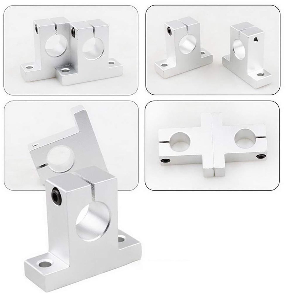 Allecto Plus Lineaire ashouders set 4 stuks 20mm aluminium