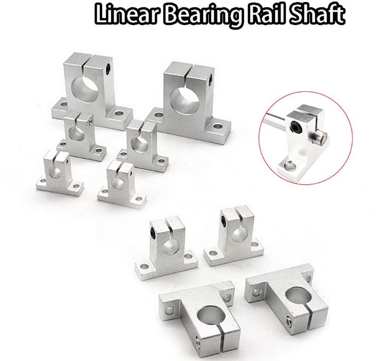 Allecto Plus Lineaire ashouders set 4 stuks 20mm aluminium
