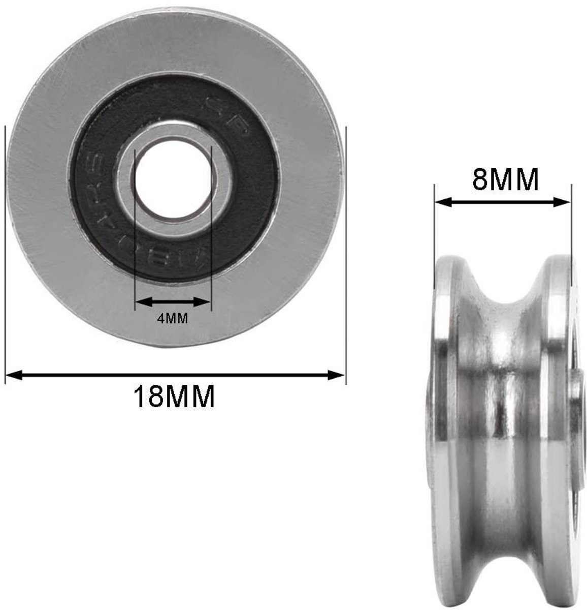 Allecto Plus V-groef lagers 18x4x8 mm 10 stuks