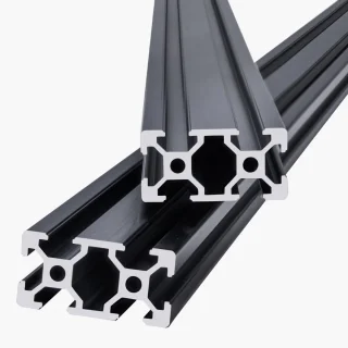 Aluminium T-sleufprofiel 2040 (20x40 mm) - Set van 5 - 1500 mm - Geanodiseerd Zwart