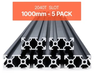 Aluminium T-sleufprofiel 2040 - Set van 5 - 1000 mm - Zwart