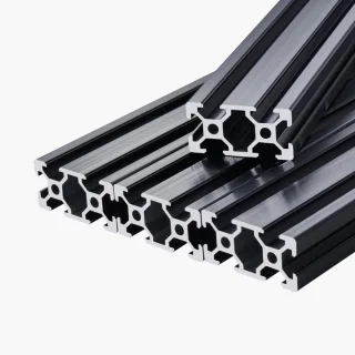 Aluminium T-sleufprofiel 2040 - Set van 5 - 1000 mm - Zwart