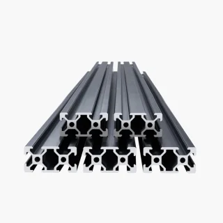 Aluminium T-sleufprofiel 2040 - Set van 5 - 1000 mm - Zwart