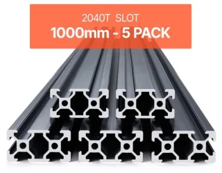 Aluminium T-sleufprofiel 2040 - Set van 5 - 1000 mm - Zwart
