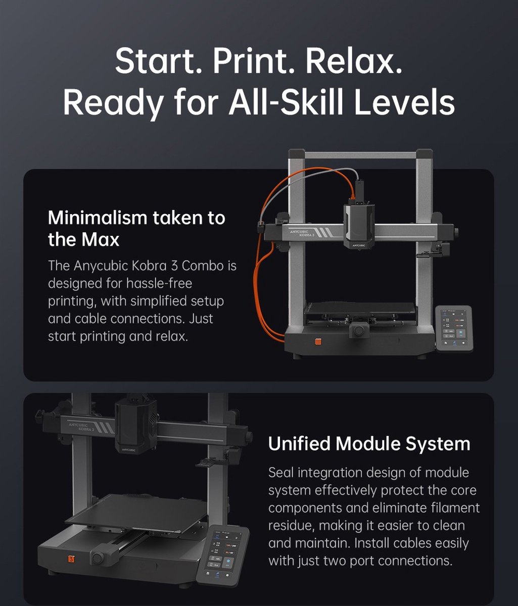 Anycubic Cobra 3 Combo 3D-printer