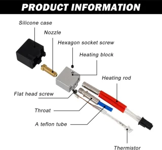 Anycubic Kobra 2 Series 3D Printer Extruder V5 J-Head 0.4mm - Set van 2