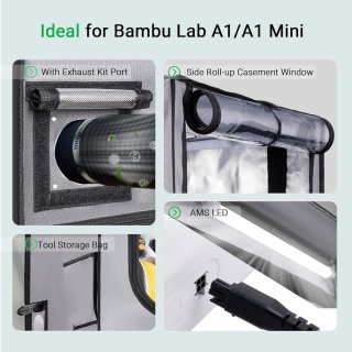 Wat vinden we goed aan de Bambu Lab A1 & A1 Mini 3D-printerkast - Grijs