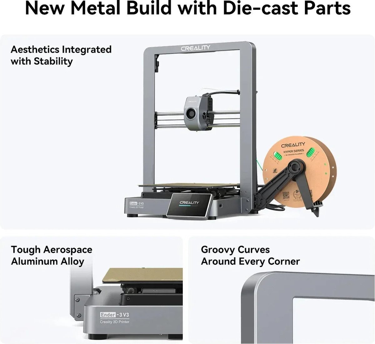 Creality Ender-3 V3 KE 3D Printer Bouwpakket Zwart