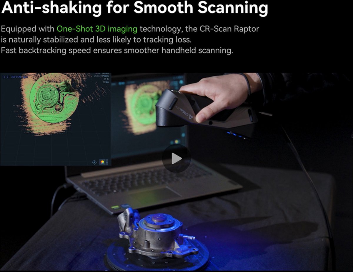 Creality Raptor 3D Scanner Hybrid Blue Laser NIR