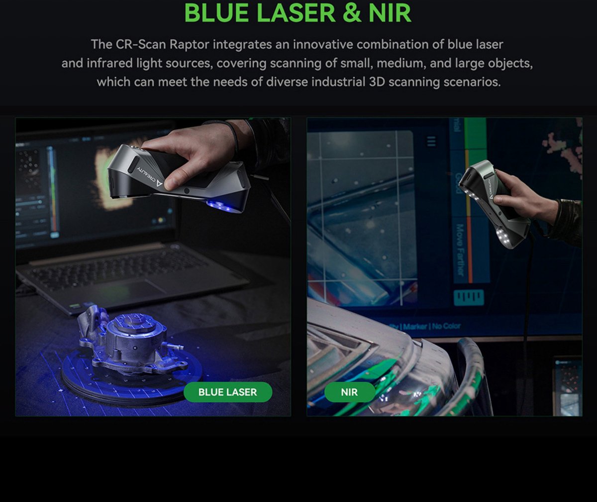 Creality Raptor 3D Scanner Hybrid Blue Laser NIR