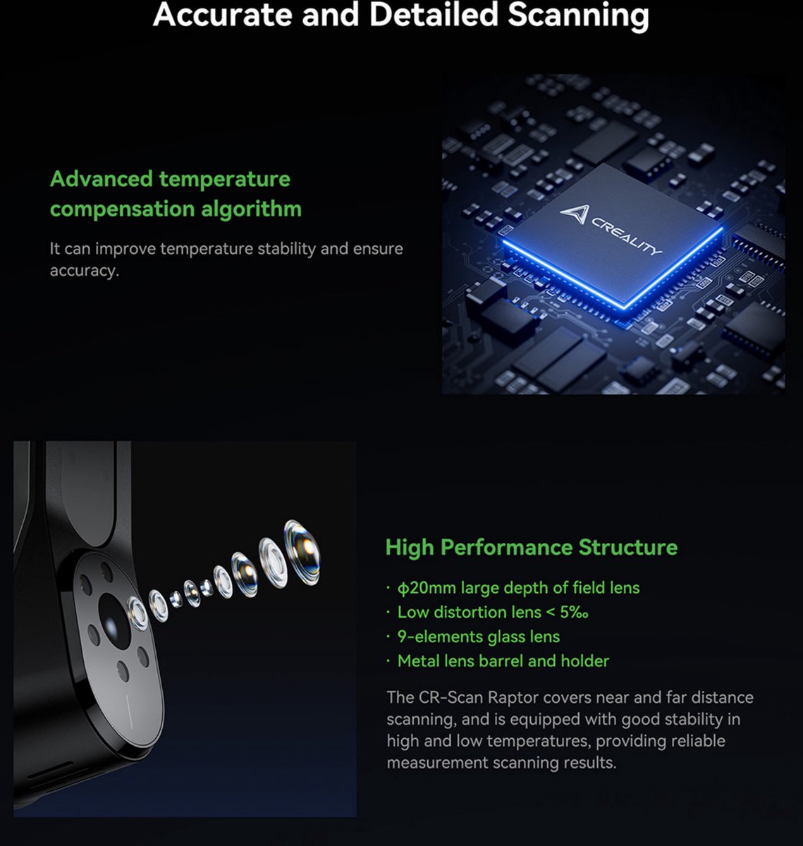 Creality Raptor 3D Scanner Hybrid Blue Laser NIR