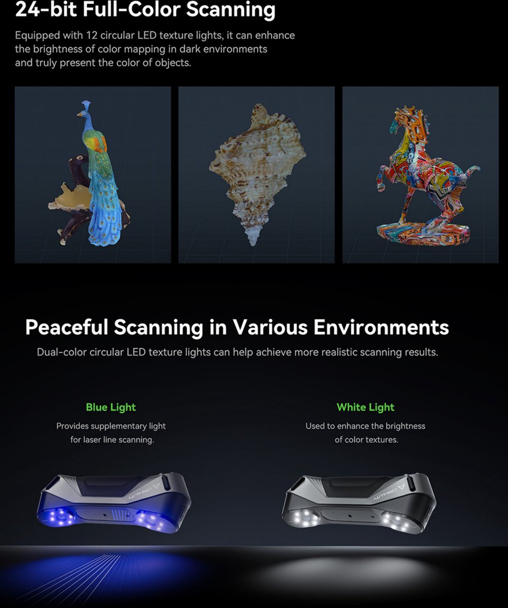 Creality Raptor 3D Scanner Hybrid Blue Laser NIR