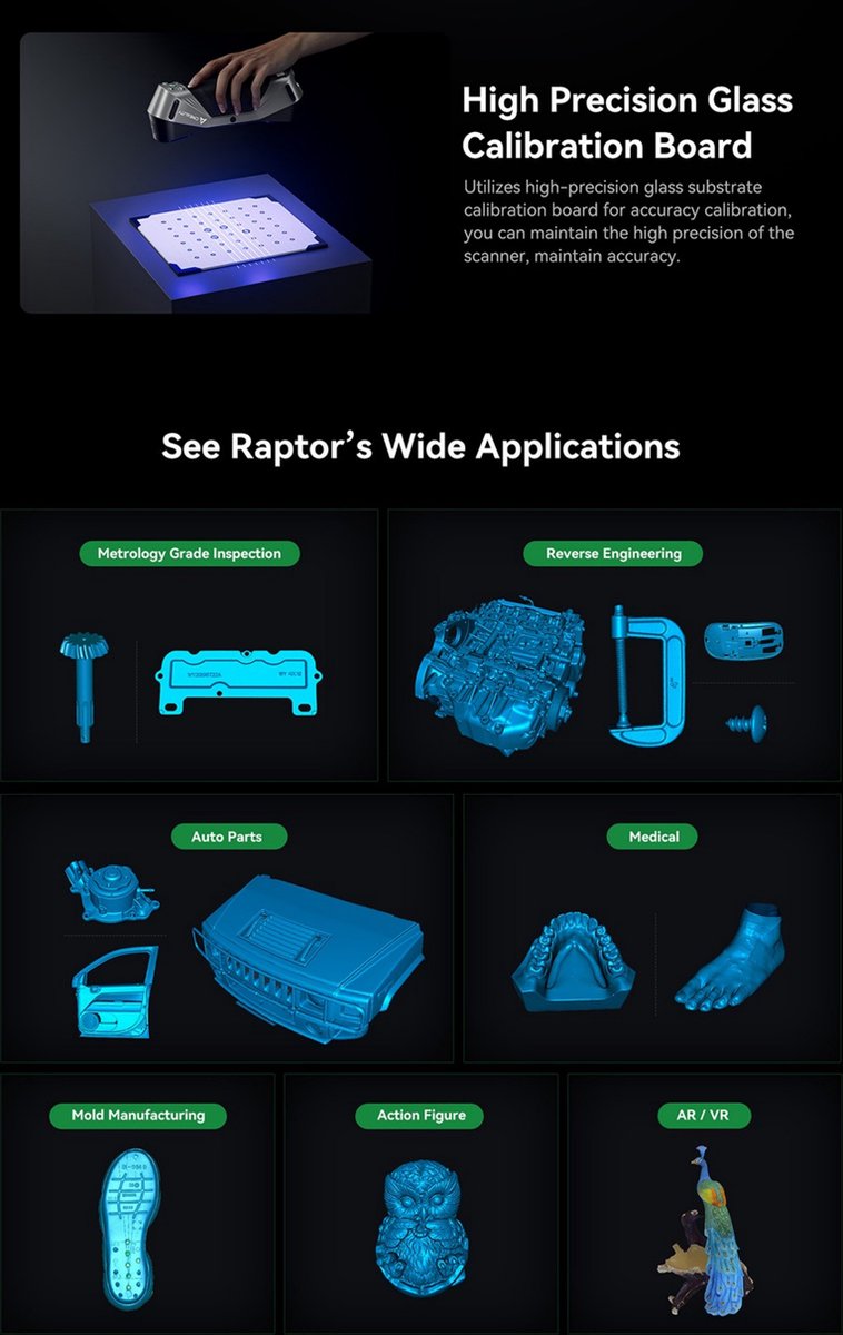 Creality Raptor 3D Scanner Hybrid Blue Laser NIR