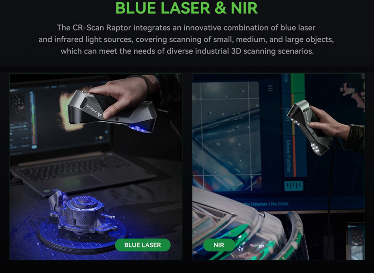 Creality Raptor 3D Scanner Hybrid Blue Laser NIR