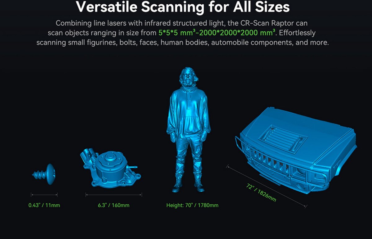 Creality Raptor 3D Scanner Hybrid Blue Laser NIR