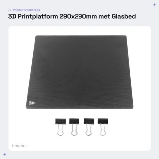 Dailygoods 3d-printplatform 290x290mm glasbed 4mm compatibel met Enter 6